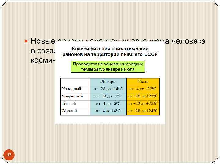  Новые аспекты адаптации организма человека в связи с освоением околоземного космического пространства. 48