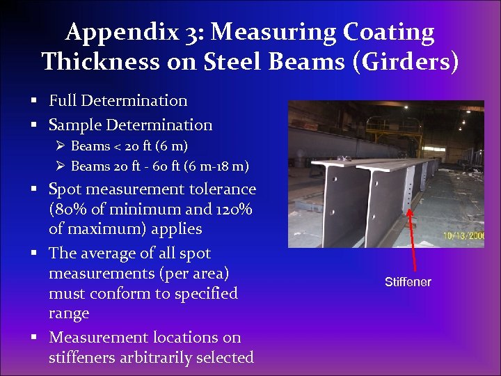 Appendix 3: Measuring Coating Thickness on Steel Beams (Girders) § Full Determination § Sample