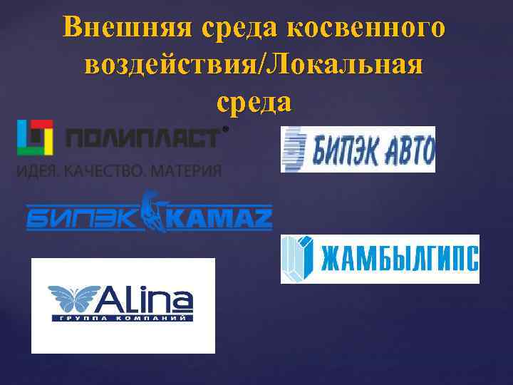 Внешняя среда косвенного воздействия/Локальная среда 