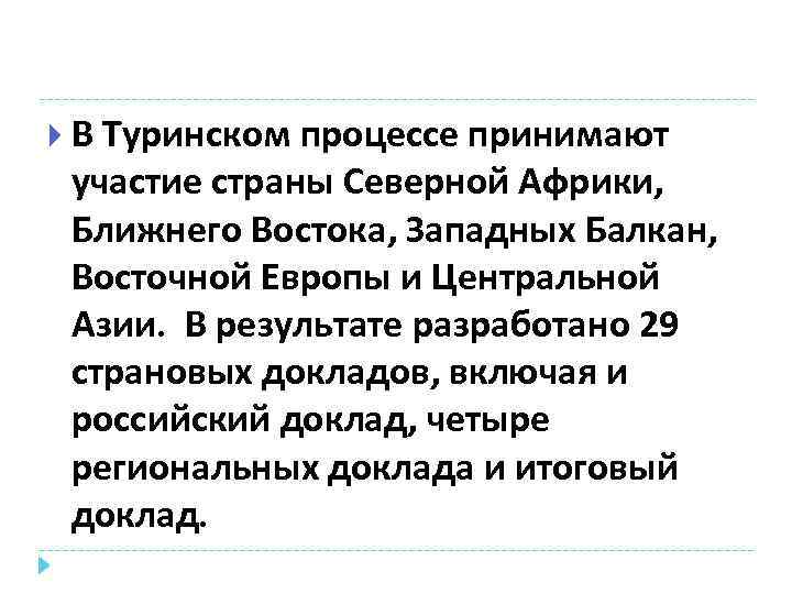  В Туринском процессе принимают участие страны Северной Африки, Ближнего Востока, Западных Балкан, Восточной