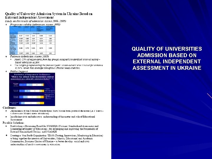 QUALITY OF UNIVERSITIES ADMISSION BASED ON EXTERNAL INDEPENDENT ASSESSMENT IN UKRAINE 