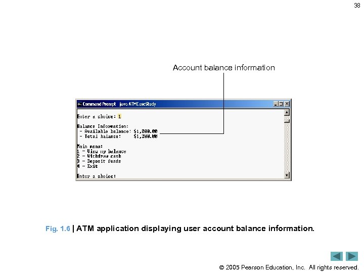 38 Account balance information Fig. 1. 6 | ATM application displaying user account balance