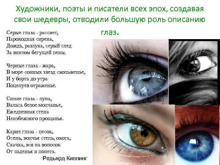 Художники, поэты и писатели всех эпох, создавая свои шедевры, отводили большую роль описанию Серые