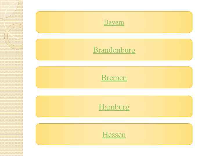 Bayern Brandenburg Bremen Hamburg Hessen 