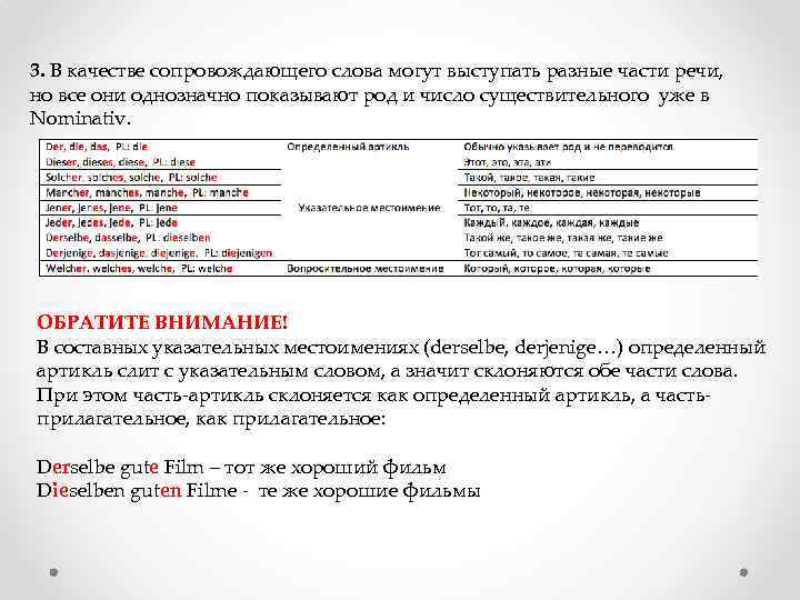 3. В качестве сопровождающего слова могут выступать разные части речи, но все они однозначно