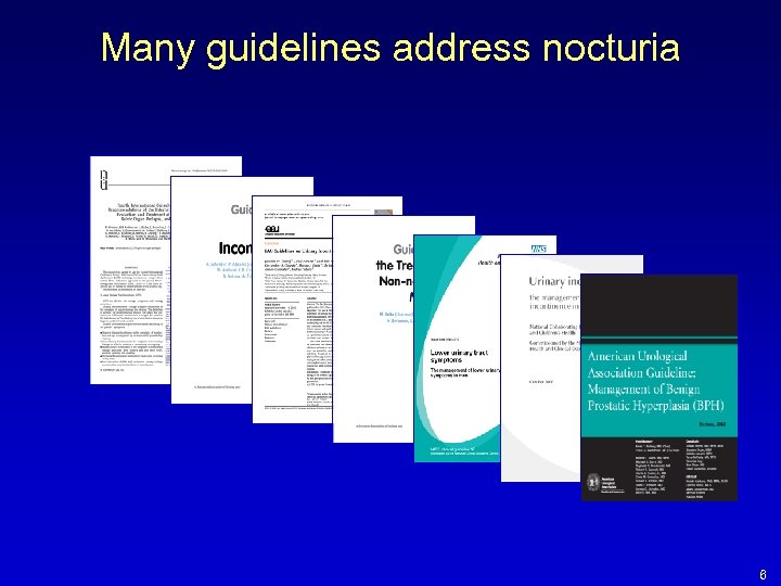 Many guidelines address nocturia 6 