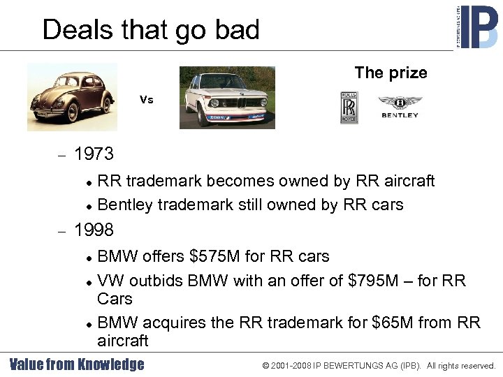 Deals that go bad The prize Vs 1973 RR trademark becomes owned by RR