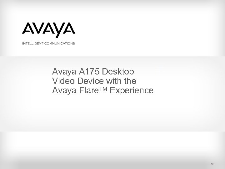 Avaya A 175 Desktop Video Device with the Avaya Flare. TM Experience 12 