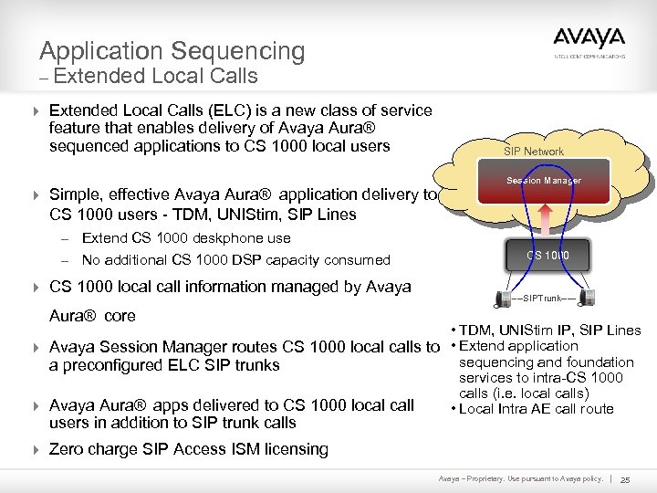 Application Sequencing – Extended Local Calls 4 Extended Local Calls (ELC) is a new