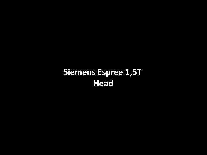 Siemens Espree 1, 5 T Head 