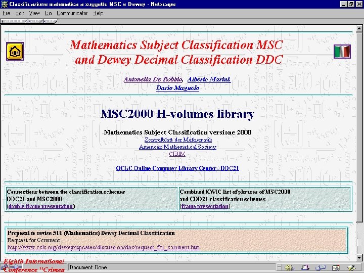 Eighth International Conference "Crimea 