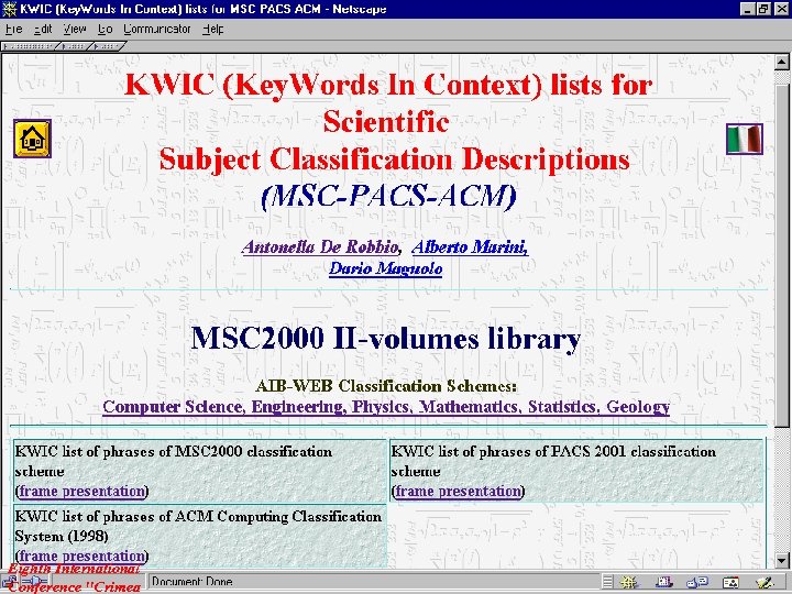 Eighth International Conference "Crimea 