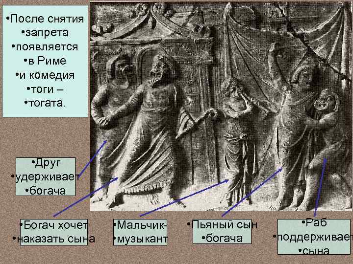  • После снятия • запрета • появляется • в Риме • и комедия