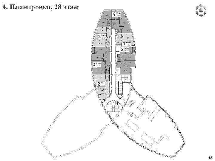 4. Планировки, 28 этаж 15 