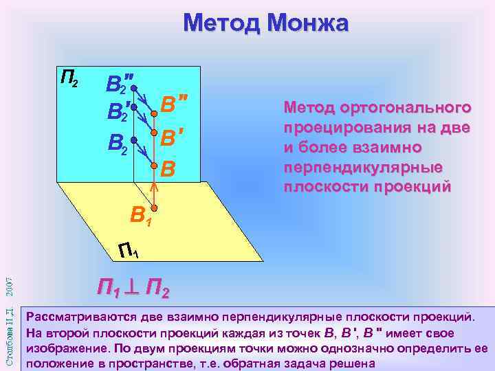 Метод Монжа П 2 В 2