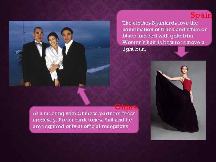 Spain The clothes Spaniards love the combination of black and white or black and