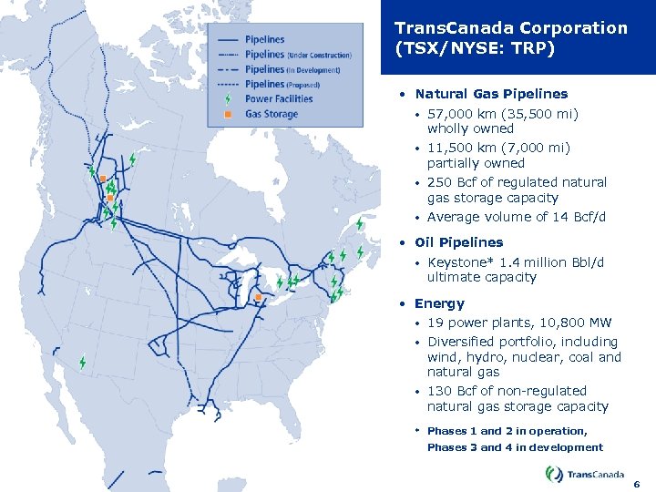 Trans. Canada Corporation (TSX/NYSE: TRP) • Natural Gas Pipelines • 57, 000 km (35,