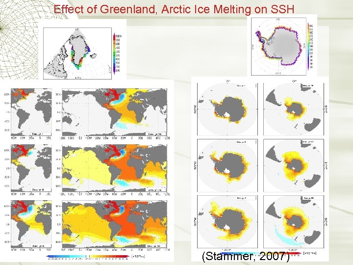 Effect of Greenland, Arctic Ice Melting on SSH (Stammer, 2007) 