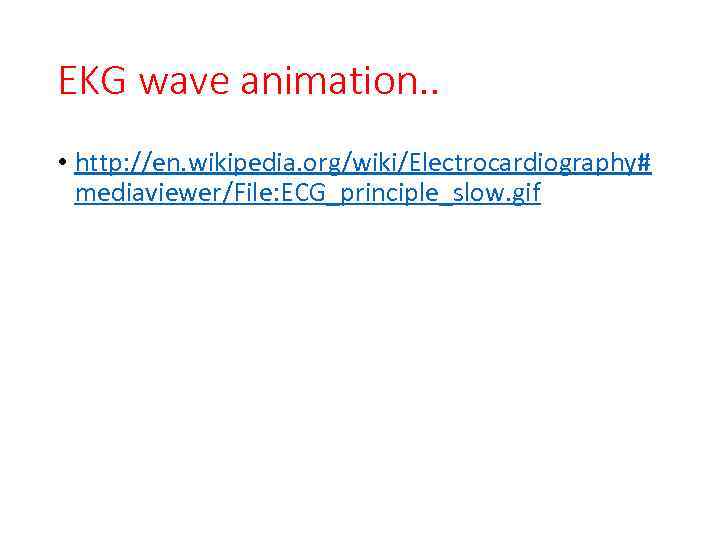 EKG wave animation. . • http: //en. wikipedia. org/wiki/Electrocardiography# mediaviewer/File: ECG_principle_slow. gif 