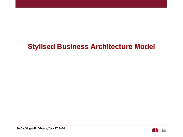 Stylised Business Architecture Model Nadia Mignolli. Vienna, June 3 rd 2014 