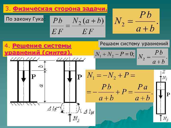 Расчет стержневой системы решение