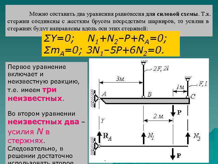 Статически неопределимая система решение