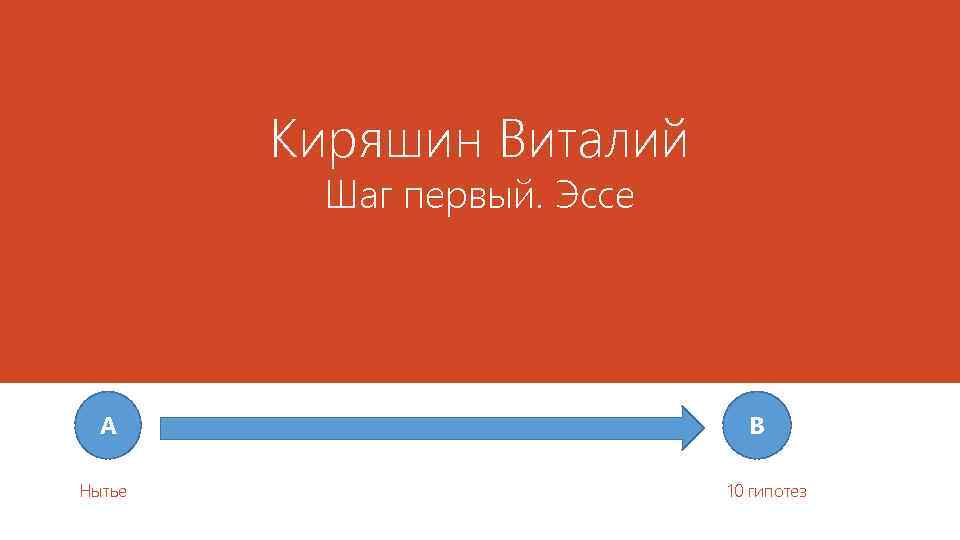 Киряшин Виталий Шаг первый. Эссе А Нытье В 10 гипотез 