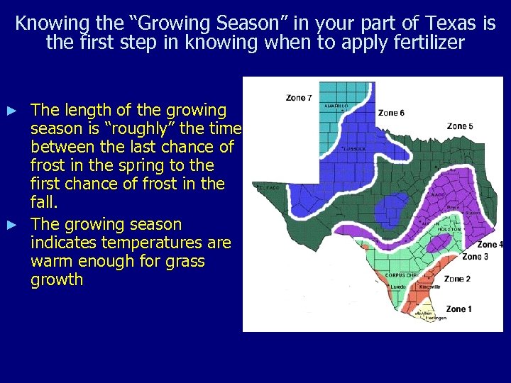Knowing the “Growing Season” in your part of Texas is the first step in