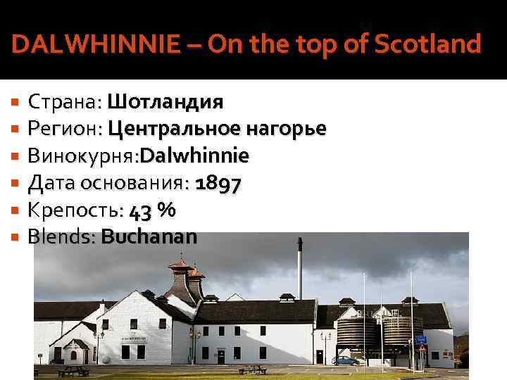  DALWHINNIE – On the top of Scotland Страна: Шотландия Регион: Центральное нагорье Винокурня: