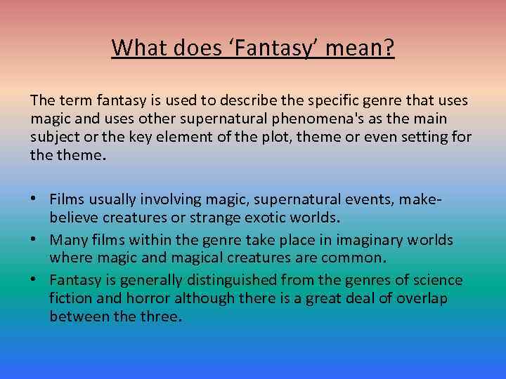 what is fantasy genre essay