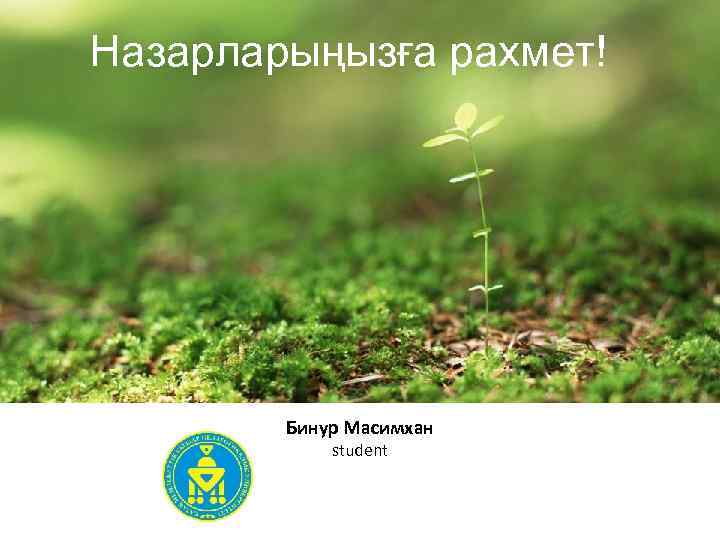 Назарларыңызға рахмет! Бинур Масимхан student 