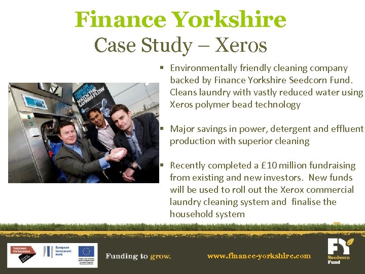 Finance Yorkshire Case Study – Xeros § Environmentally friendly cleaning company backed by Finance