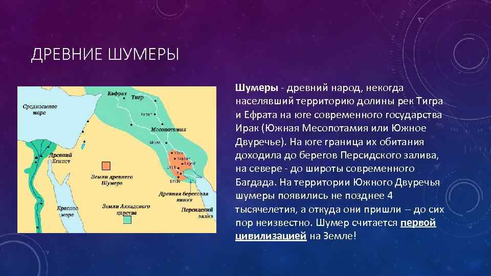 Карта шумеро аккадская цивилизация