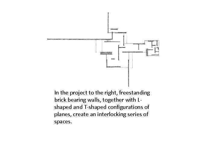 In the project to the right, freestanding brick bearing walls, together with Lshaped and