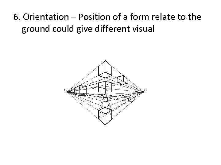 6. Orientation – Position of a form relate to the ground could give different