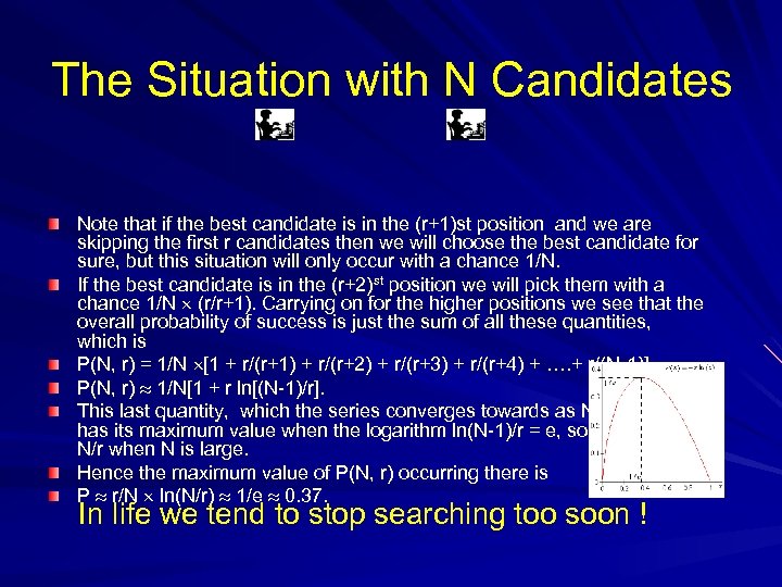 The Situation with N Candidates Note that if the best candidate is in the