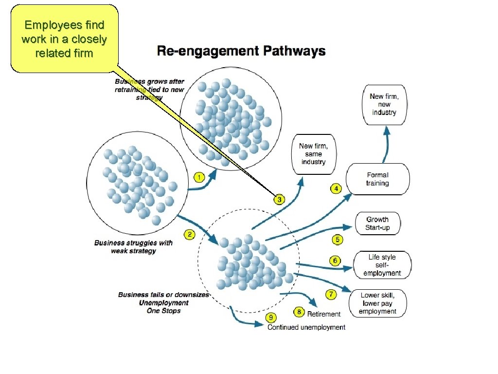 Employees find work in a closely related firm 