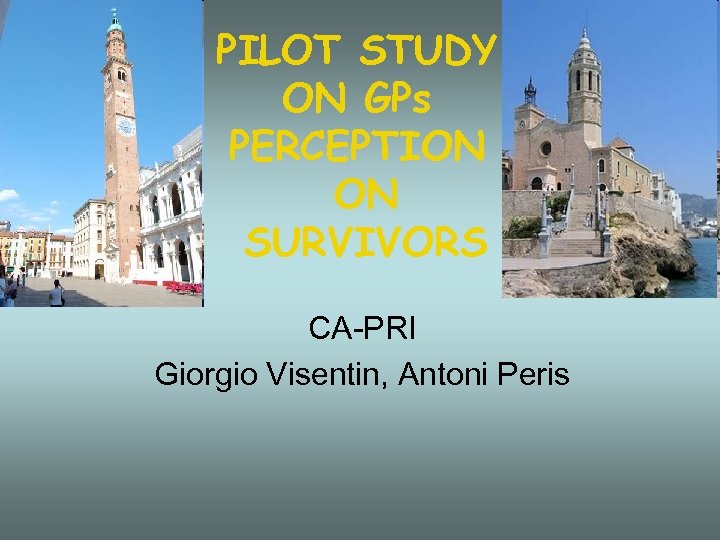 PILOT STUDY ON GPs PERCEPTION ON SURVIVORS CA-PRI Giorgio Visentin, Antoni Peris 