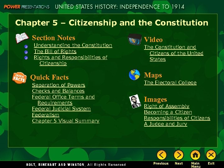 Chapter 5 – Citizenship and the Constitution Section Notes Understanding the Constitution The Bill