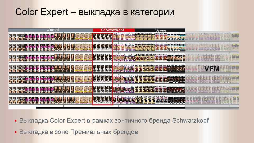 Color Expert – выкладка в категории L’oreal Schwarzkopf Syoss VFM § Выкладка Color Expert