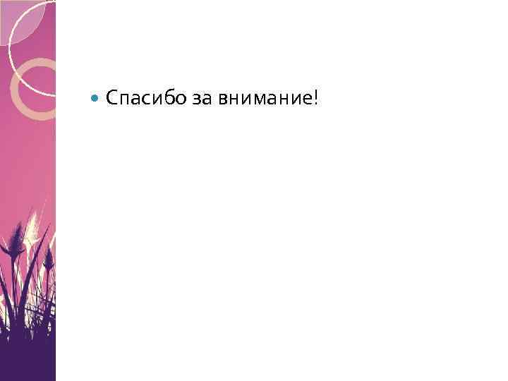  Спасибо за внимание! 