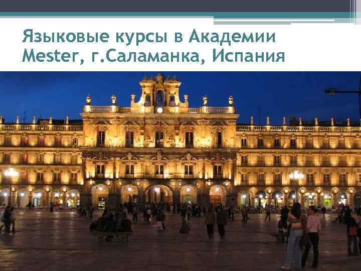 Языковые курсы в Академии Mester, г. Саламанка, Испания 