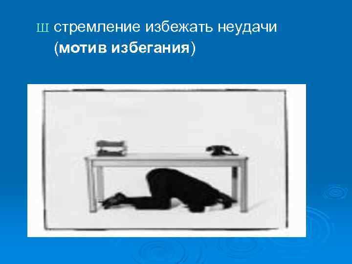 Ш стремление избежать неудачи (мотив избегания) 
