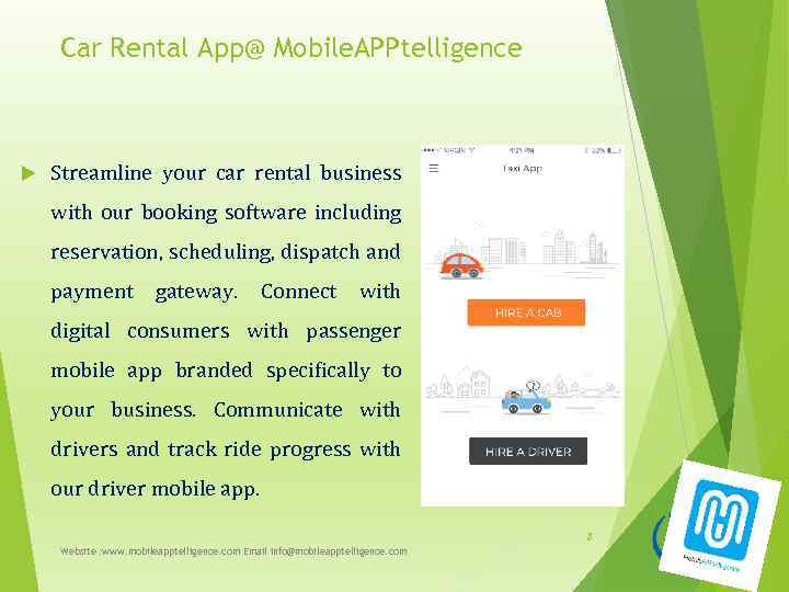 Car Rental App@ Mobile. APPtelligence Streamline your car rental business with our booking software