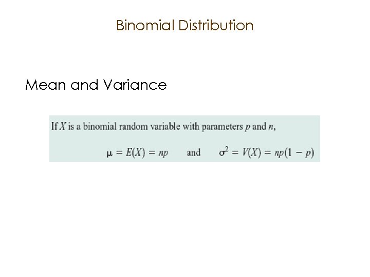 Binomial Distribution Mean and Variance 