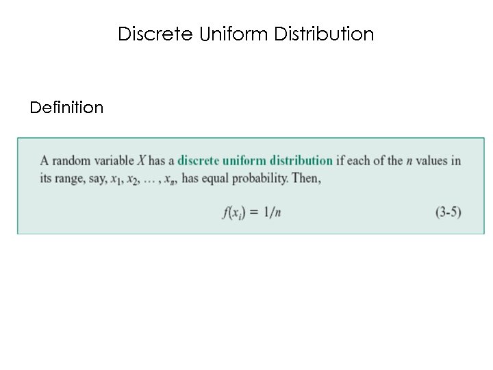Discrete Uniform Distribution Definition 