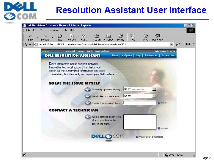 Resolution Assistant User Interface Page 7 
