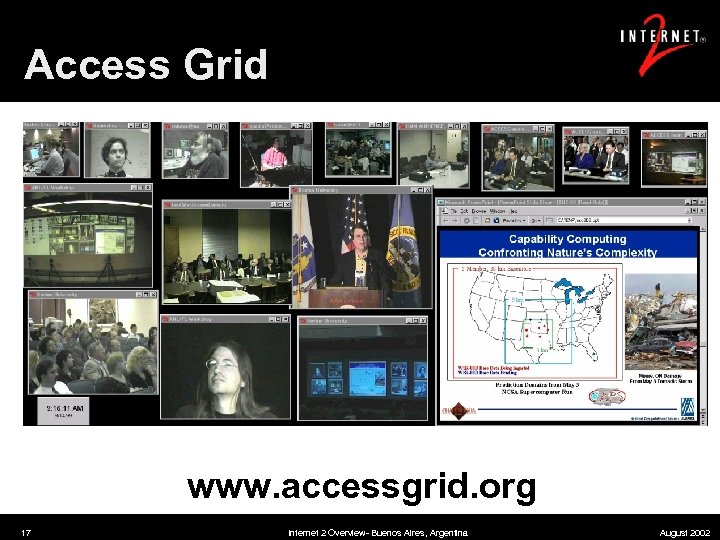 Access Grid www. accessgrid. org 17 Source: Argonne National Laboratory Internet 2 Overview- Buenos