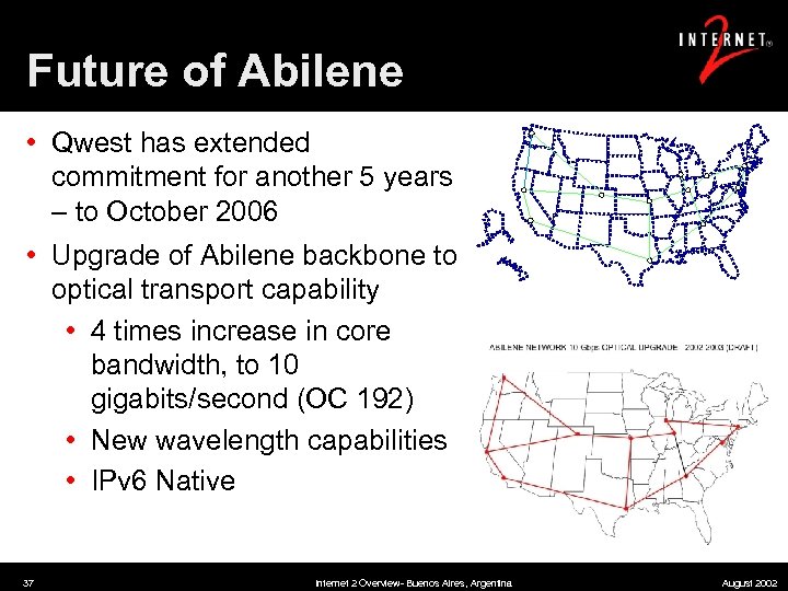 Future of Abilene • Qwest has extended commitment for another 5 years – to