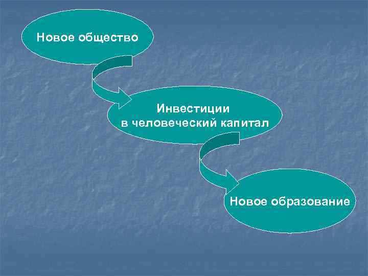 Новое общество Инвестиции в человеческий капитал Новое образование 